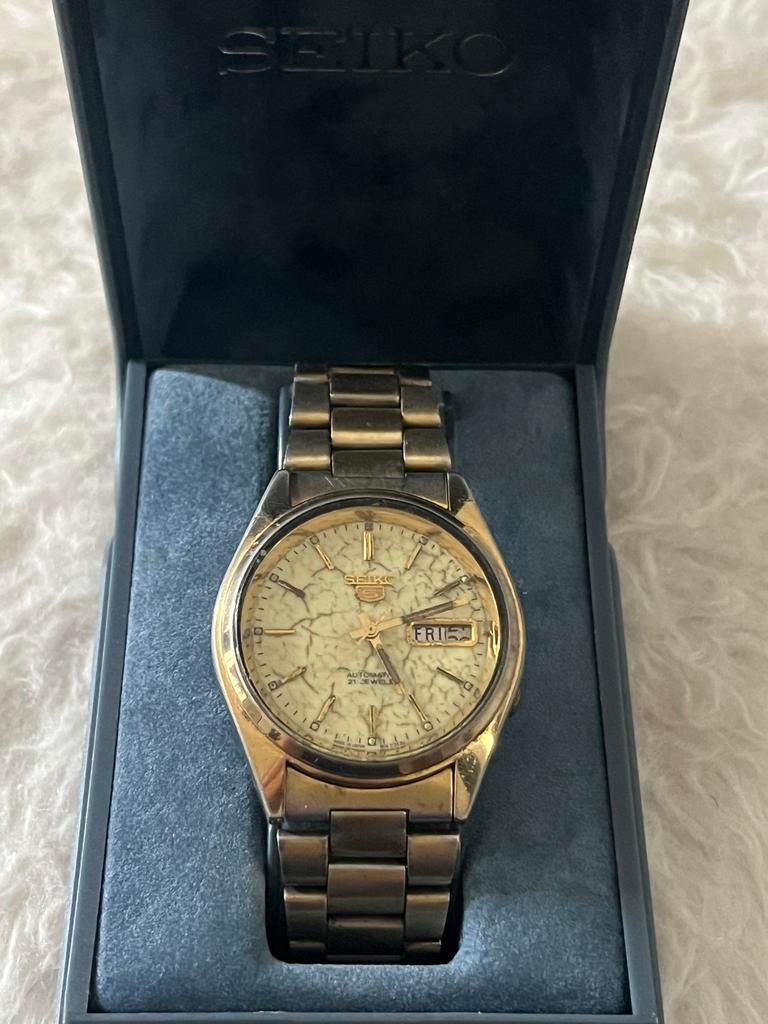 Seiko 5 horloge uit de jaren 1970 (authentiek), Sieraden, Tassen en Uiterlijk, Horloges | Heren, Gebruikt, Polshorloge, Ophalen of Verzenden