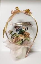 Cadeau ballon met bloemen en polaroid  gepersonaliseerd, Ophalen of Verzenden, Zo goed als nieuw, Versiering, Geboorte of Huwelijk