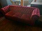 Chesterfield bankstel Velours, Driepersoons, 75 tot 100 cm, Ophalen of Verzenden, Zo goed als nieuw