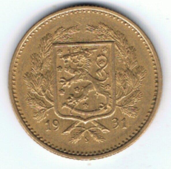 23-720 Finland 5 mark 1931S, Postzegels en Munten, Munten | Europa | Niet-Euromunten, Losse munt, Overige landen, Ophalen of Verzenden