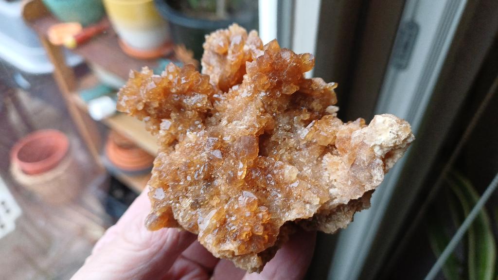 Ci01 echte Citrien Alnif Tinghir Marokko #collectie #verzam, Ophalen of Verzenden, Mineraal