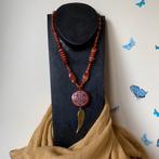 Carneool dzi bead amulet beschermt geluk power magie uniek, Sieraden, Tassen en Uiterlijk, Kettingen, Nieuw, Oranje, Ophalen of Verzenden