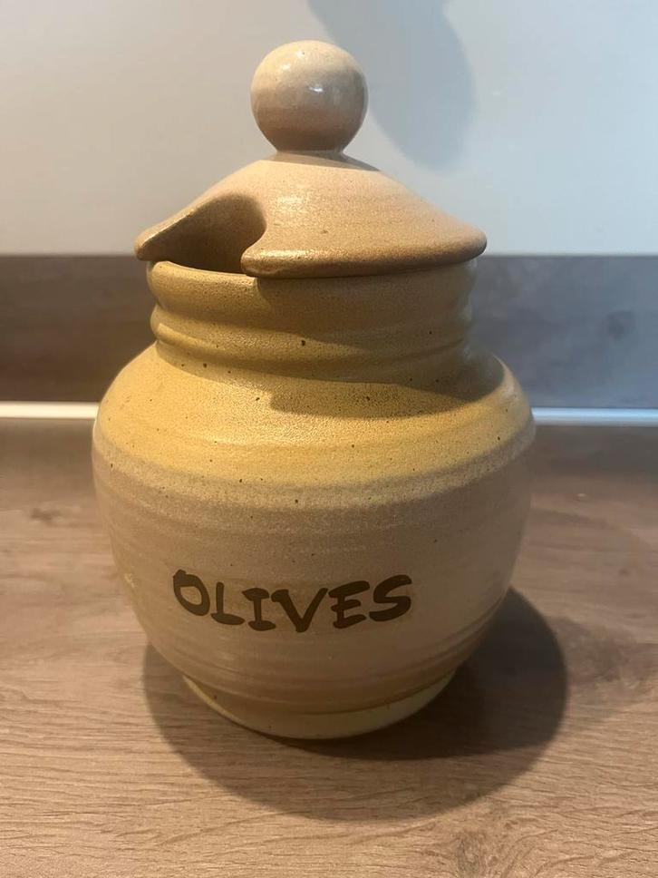 Vintage keramieken olijvenpot Salins Frankrijk, Antiek en Kunst, Antiek | Keramiek en Aardewerk, Ophalen of Verzenden