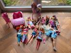 Barbie poppen met auto, unicorn en pony, Ophalen of Verzenden, Gebruikt, Barbie