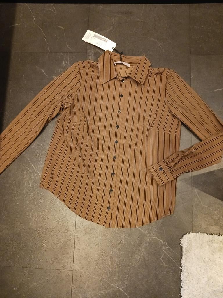 Studio Anneloes Gilda stripe blouse travelstof XS nieuw, Studio Anneloes, Bruin, Verzenden, Nieuw