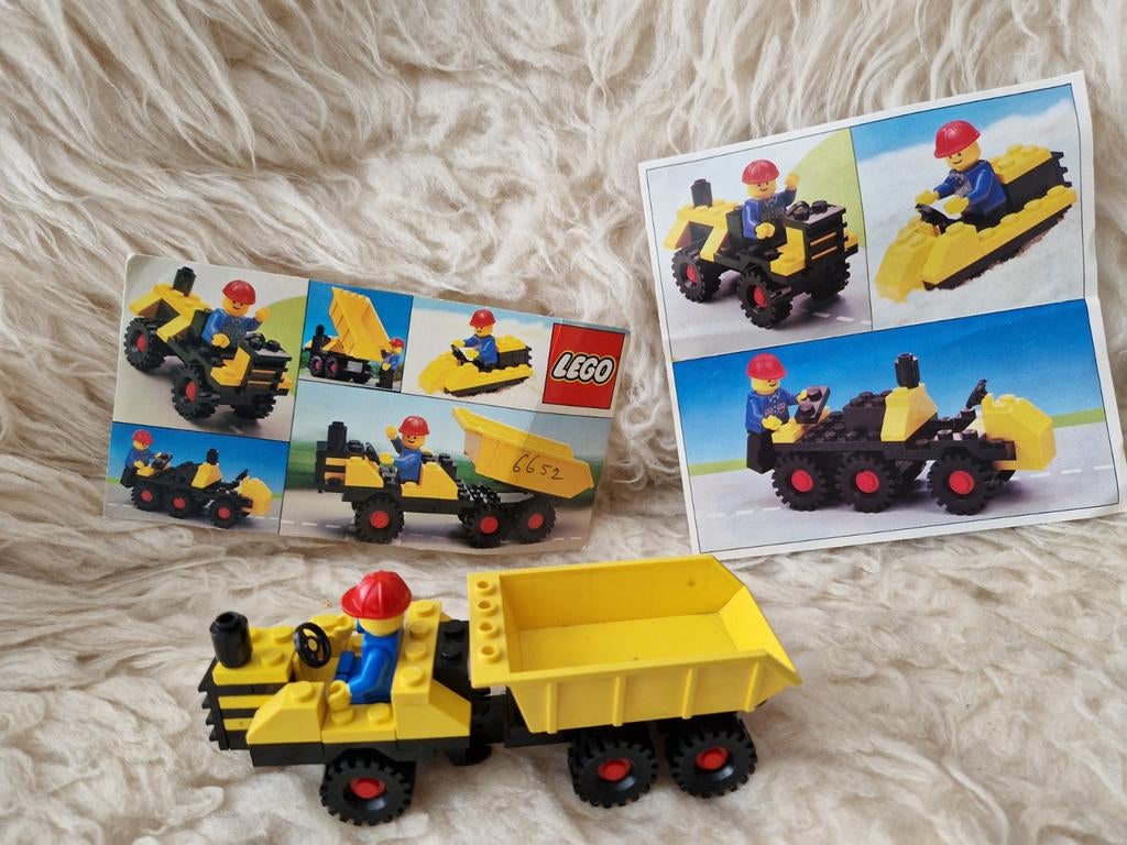 Oude Lego kiepwagen met poppetje en instructies, Ophalen of Verzenden