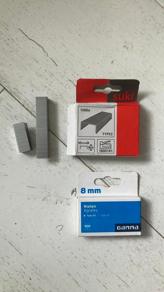 2 doosjes nieten nieuw tacker type 53, Ophalen of Verzenden, Zo goed als nieuw