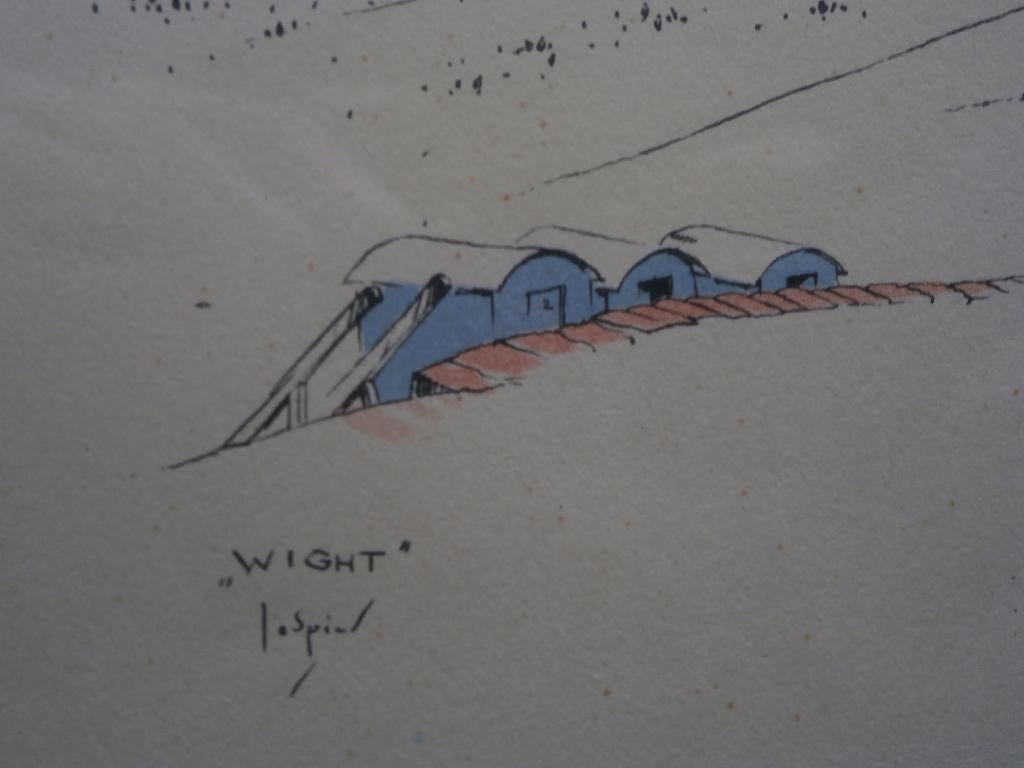 JO SPIER, Subtiele tekening van het Engelse WIGHT, Ophalen of Verzenden