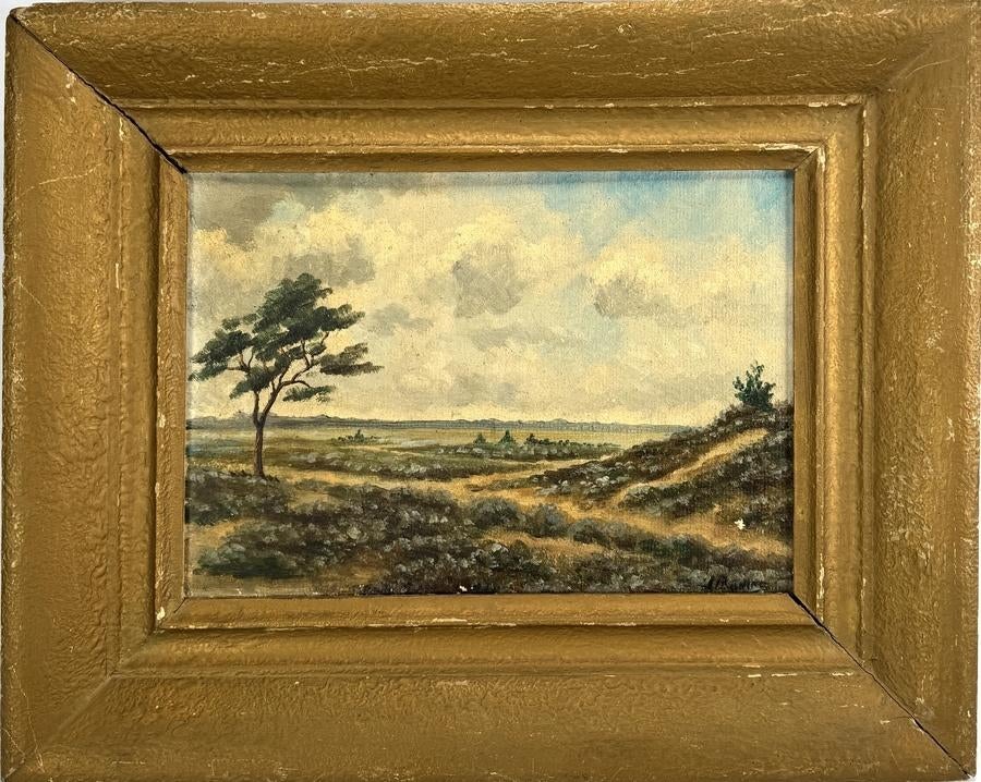 1395. Olieverfschilderij, Johan Buning – Landschap, ca.1940, Antiek en Kunst, Kunst | Schilderijen | Klassiek, Ophalen of Verzenden