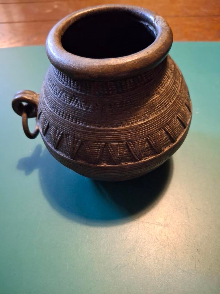 Antiek potje  voor rijst etc brons, Antiek en Kunst, Ophalen of Verzenden