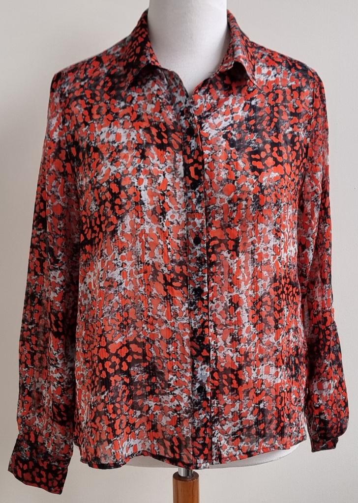 Eksept grijze blouse met oranje prints mt. XL, Maat 46/48 (XL) of groter, Ophalen of Verzenden, Zo goed als nieuw, Eksept
