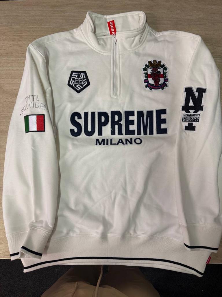 Supreme Milano trui wit, Kleding | Heren, Ophalen of Verzenden, Zo goed als nieuw, Maat 52/54 (L), Wit