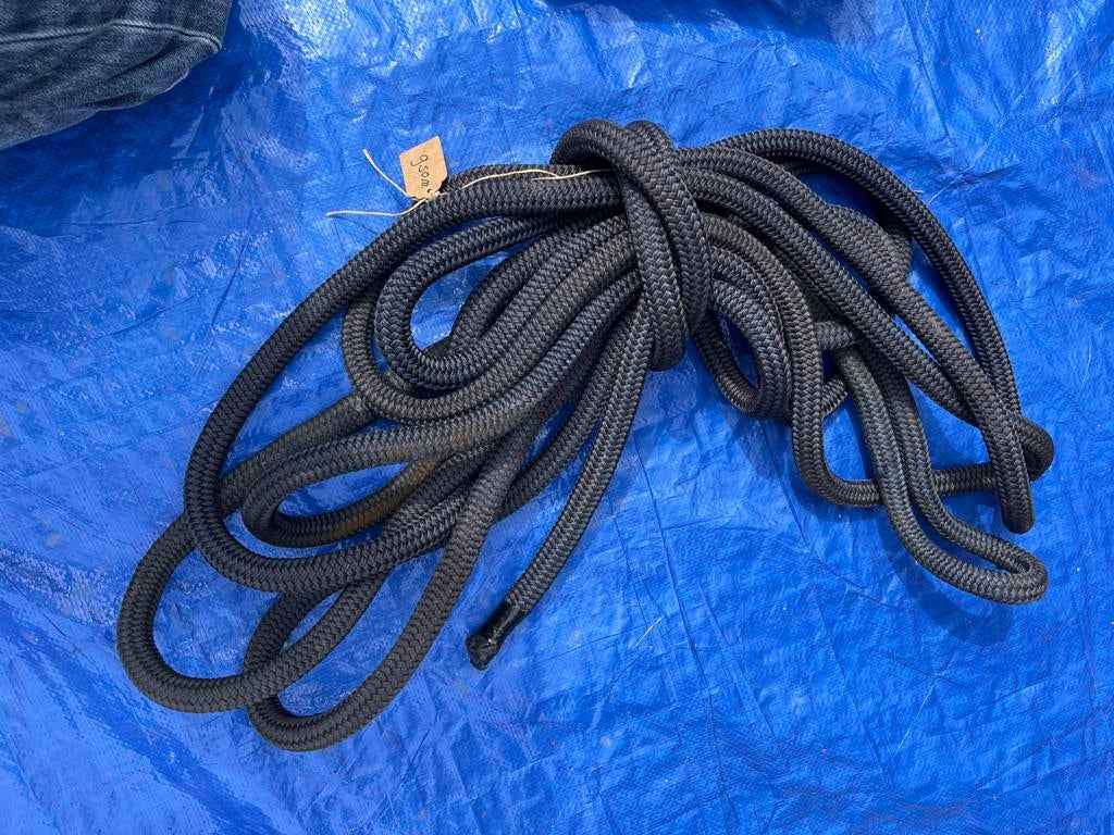 Zwart touw / landvast 9.50m, Watersport en Boten, Ophalen, Gebruikt, Lijn of Blok