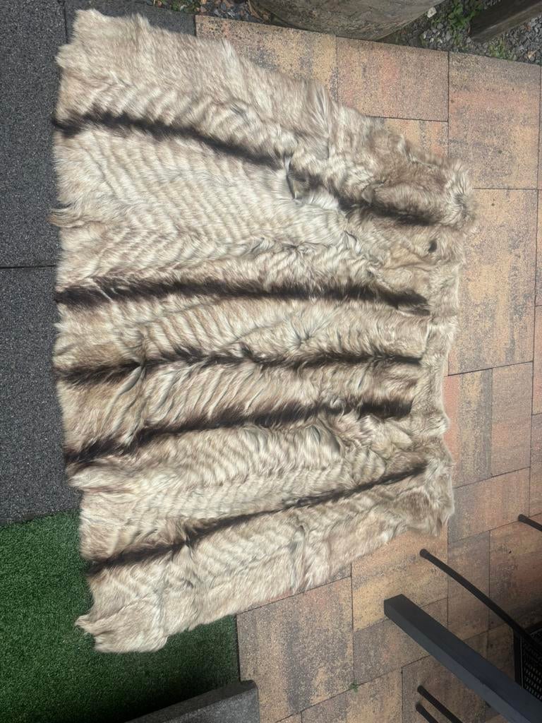 Vloerkleed zilver vos vacht, Ophalen, Rechthoekig, 200 cm of meer