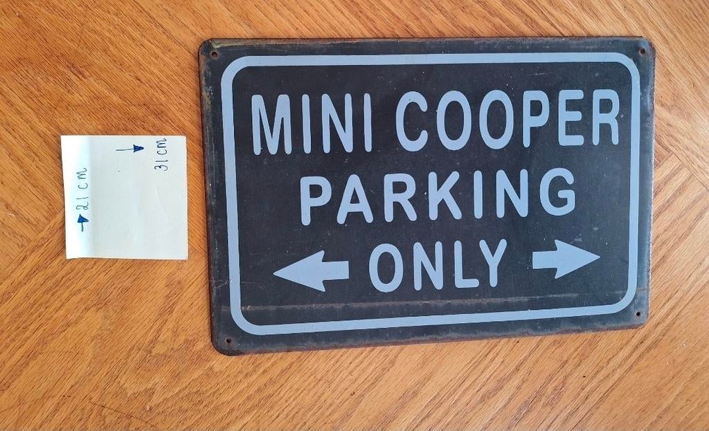 Mini Cooper Parking Only bord - Metaal, Ophalen