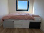 IKEA PLATSA Bedframe met opbergruimte, wit, 140x200 cm, Huis en Inrichting, Slaapkamer | Bedden, Ophalen, Wit, Tweepersoons, 140 cm