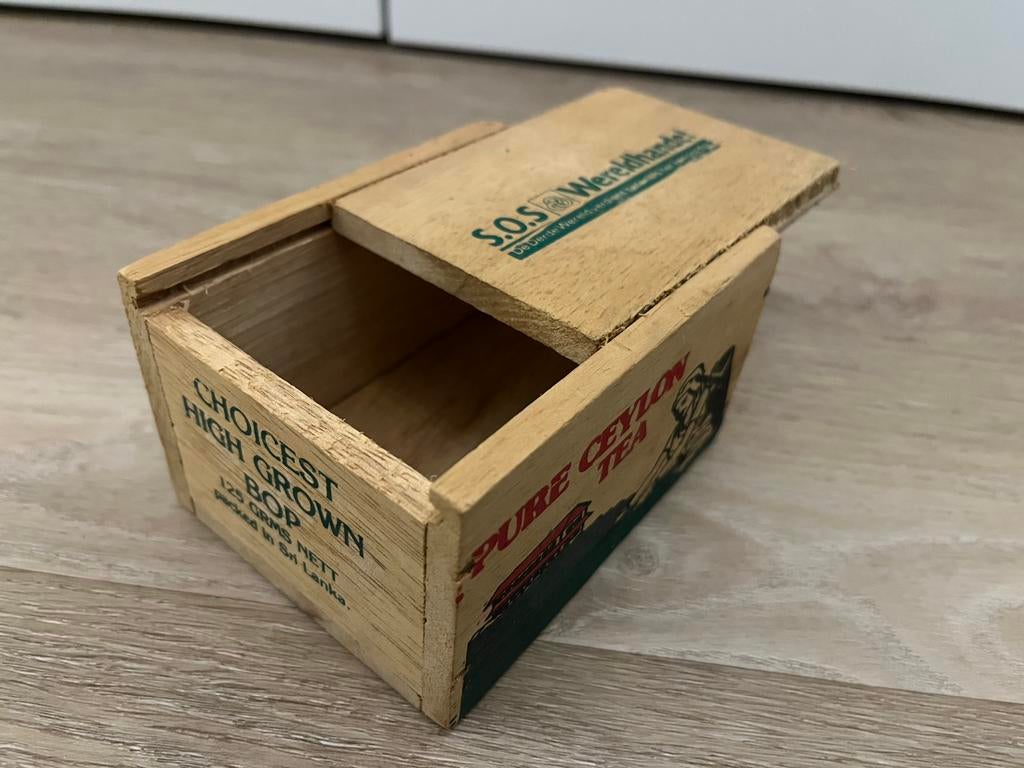 Theedoosje, Minder dan 50 cm, Eikenhout, Minder dan 50 cm, Ophalen of Verzenden