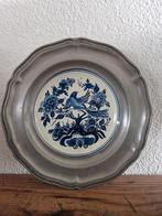 Royal Goedewaagen Delfts Blauw sierbord met tin, Ophalen of Verzenden