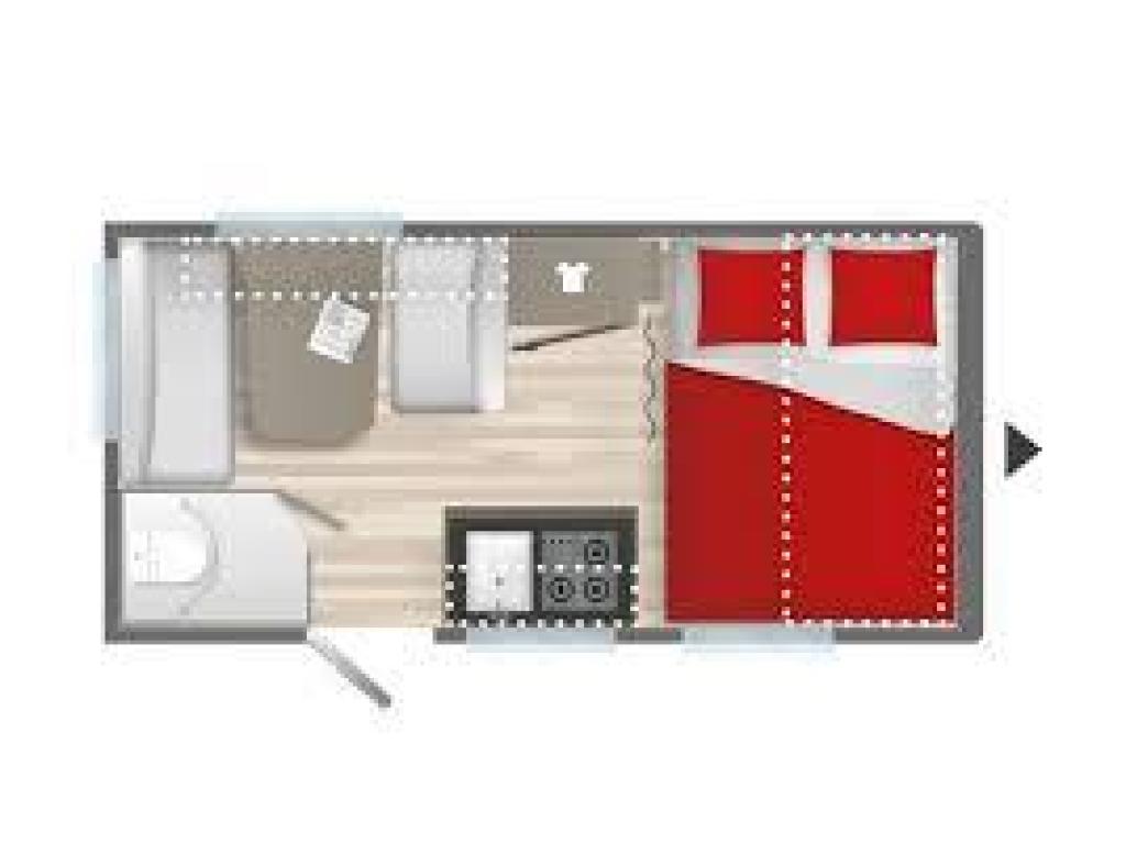 Caravelair Alba 390 * Nieuwstaat * 770 KG *, Caravans en Kamperen, Caravans, Schokbreker, Bedrijf, Treinzit, Tot en met 3