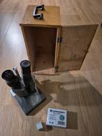 Microscoop compleet in kist met objectglaasjes, Ophalen of Verzenden, Gebruikt, Minder dan 400x, Stereomicroscoop
