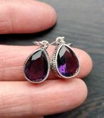 Amethyst oorbellen, Hangers, Verzenden, Paars, Nieuw