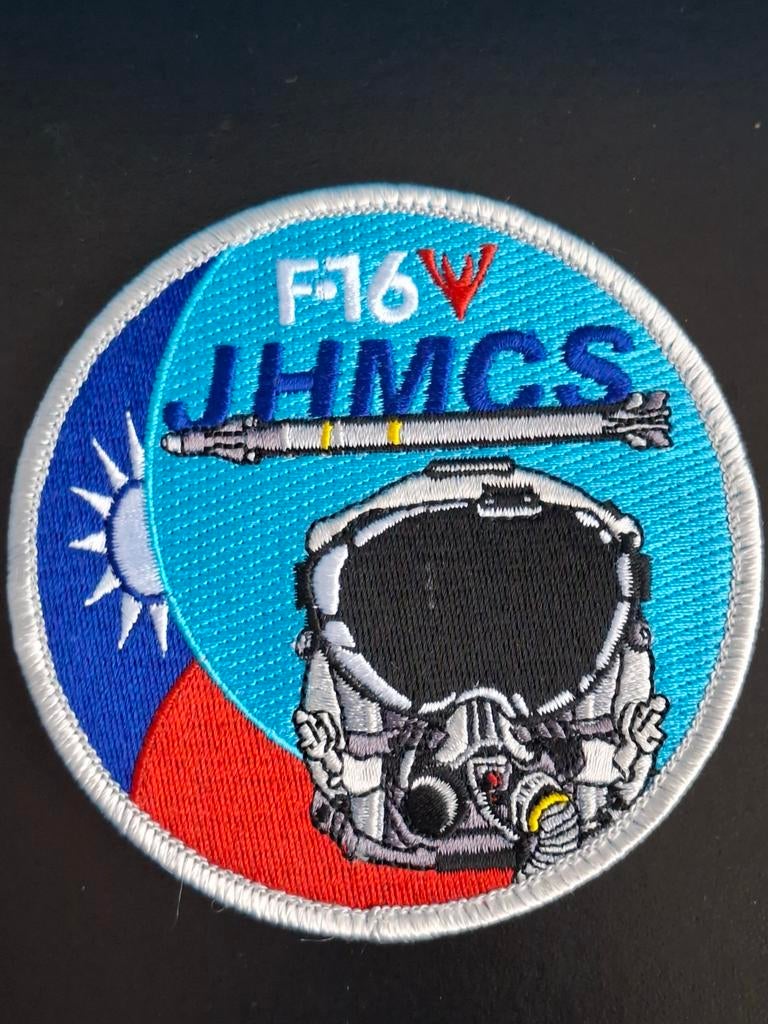 Taiwan RoCAF JHMCS F-16V Helm Patch, Ophalen of Verzenden, Nieuw, Patch, Badge of Embleem