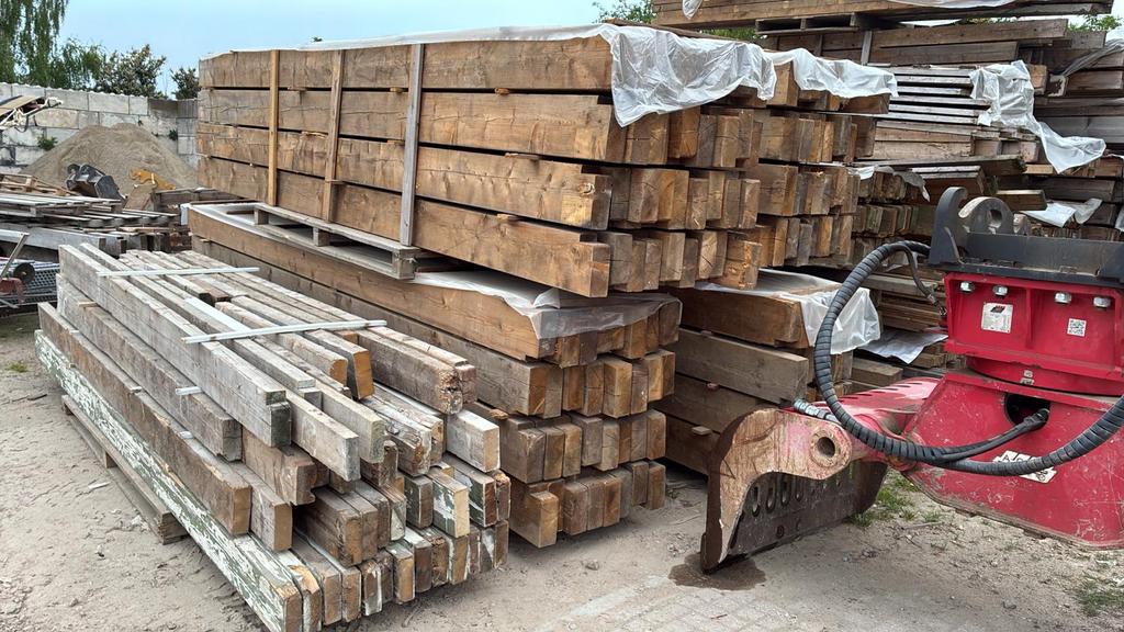 Gebruikte gordingen houten balken, Doe-het-zelf en Verbouw, Ophalen, Minder dan 25 mm, Zo goed als nieuw, Plank