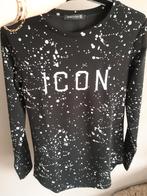 Zwart/wit heren longsleeve maat M, Maat 48/50 (M), Zwart, Ophalen of Verzenden, Zo goed als nieuw