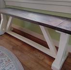 Houten landelijk bankje keukenbank halbank eetbank, Ophalen, Zo goed als nieuw