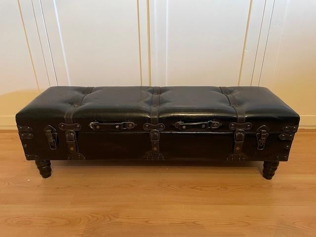 mooie klassieke hocker met opbergvak bruin., Ophalen