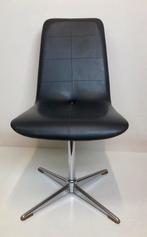 Vintage EKA draaistoel zwart skai met 4 teens onderstel, Ophalen, Kunststof, Gebruikt, Zwart