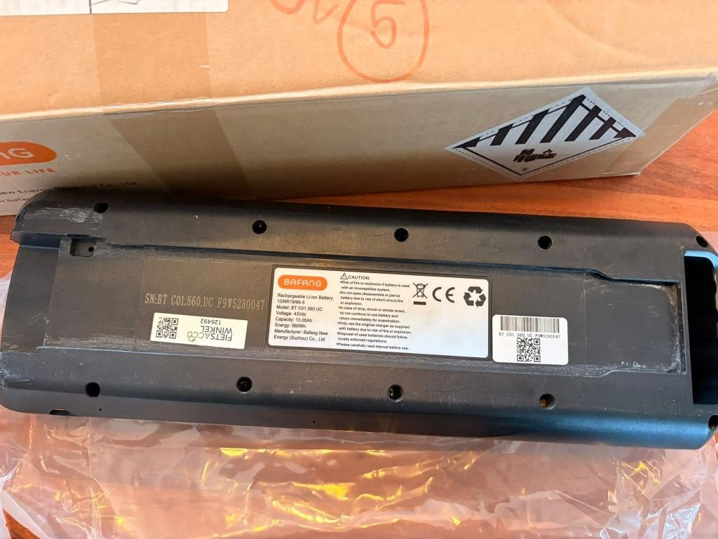 Bafang 43V fietsaccu 560Wh 13Ah, Ophalen, Zo goed als nieuw