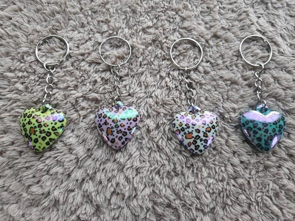 Leopardprint Hart Sleutelhangers - Diverse Kleuren, Ophalen of Verzenden, Nieuw, Overige typen
