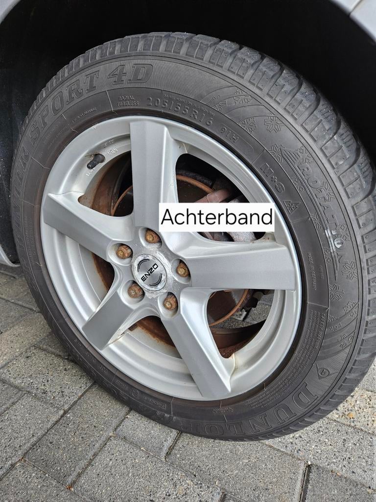 Winterbanden met lichtmetalen velgen 205/55 R16, Auto-onderdelen, Banden en Velgen, Ophalen, 16 inch, 205 mm, Winterbanden