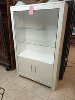 Mooie Witte Vitrinekast., Ophalen, Met deur(en), 100 tot 150 cm, 150 tot 200 cm