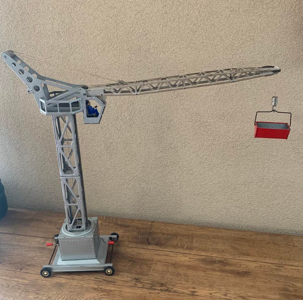 Joustra blikken hijskraan kraan speelgoed uit de jaren 60, Antiek en Kunst, Antiek | Speelgoed, Ophalen of Verzenden