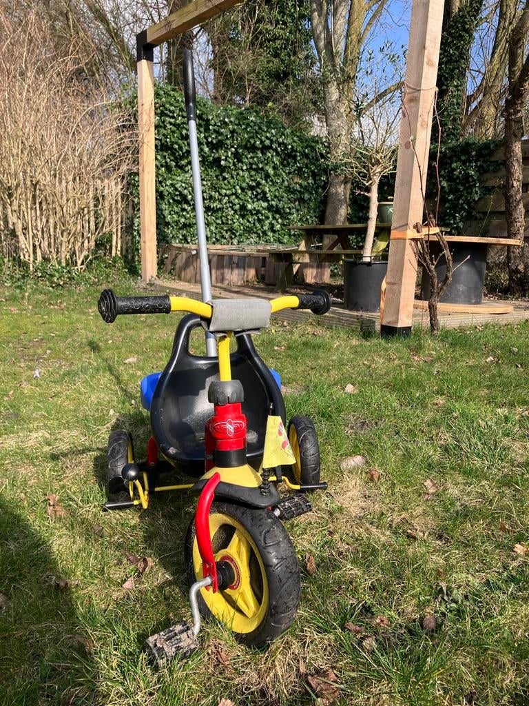 Puky Driewieler met Duwstang - Rood/Geel, Fietsen en Brommers, Fietsen | Driewielfietsen, Ophalen, Gebruikt