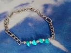  STUNNING: Figaro & Turquoise Edelsteen Armband (RVS) , Met bedels of kralen, Staal, Nieuw, Verzenden