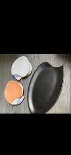 Gebaksbord met schaaltjes - Modern design, Ophalen, Gebruikt, Keramiek, Bord(en)