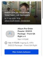 2 kaarten Harry Styles VIP DISCO package, Twee personen