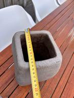 Hoge smalle binnenpot - Grijs taupe - 13x32 cm, Ophalen, Overige materialen, Gebruikt, Vierkant