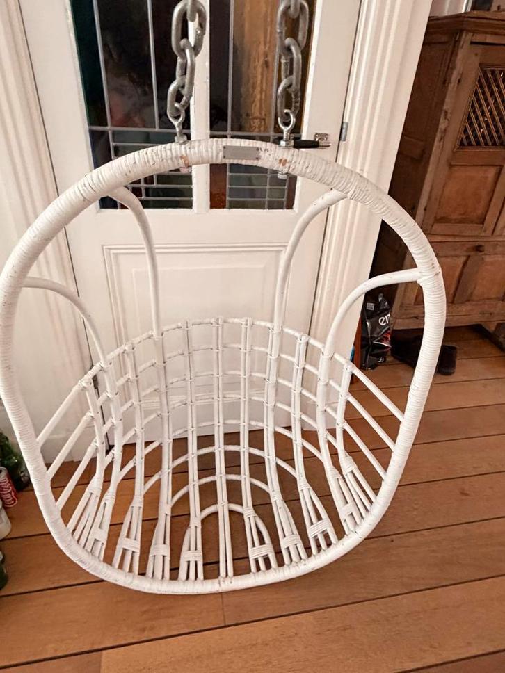 Rotan hangstoel Homeland Sissy-Boy - Zo goed als nieuw, Huis en Inrichting, Stoelen, Zo goed als nieuw, Eén, Riet of Rotan, Wit