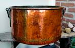 Antiek Koperen Ketel - Haardhoutbak Plantenbak Bloempot, Ophalen of Verzenden
