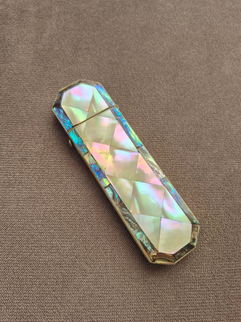 Antieke Victoriaanse parelmoeren brillenkoker, Ophalen of Verzenden