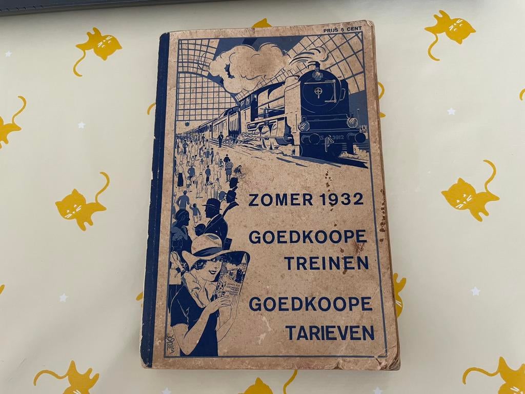 NS Zomer 1932 Goedkoope Treinen Goedkoope Tarieven, Verzamelen, Spoorwegen en Tramwegen, Ophalen of Verzenden, Gebruikt, Trein
