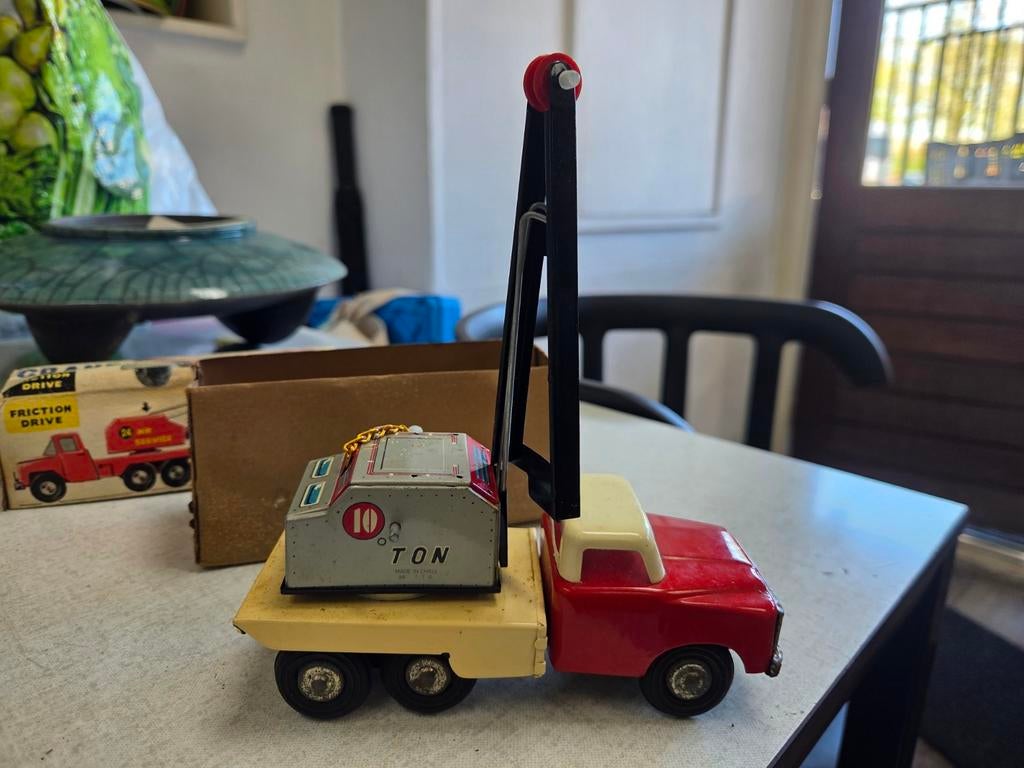 Vintage Speelgoed Kraanwagen - Friction Drive, Ophalen of Verzenden, Gebruikt