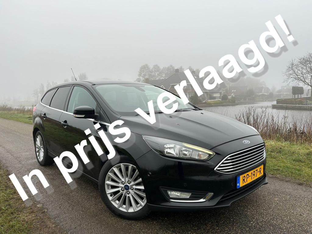 Ford FOCUS Wagon 1.0 126 PK Titanium Navi / Clima / Keyless, Stof, Gebruikt, Zwart, Origineel Nederlands