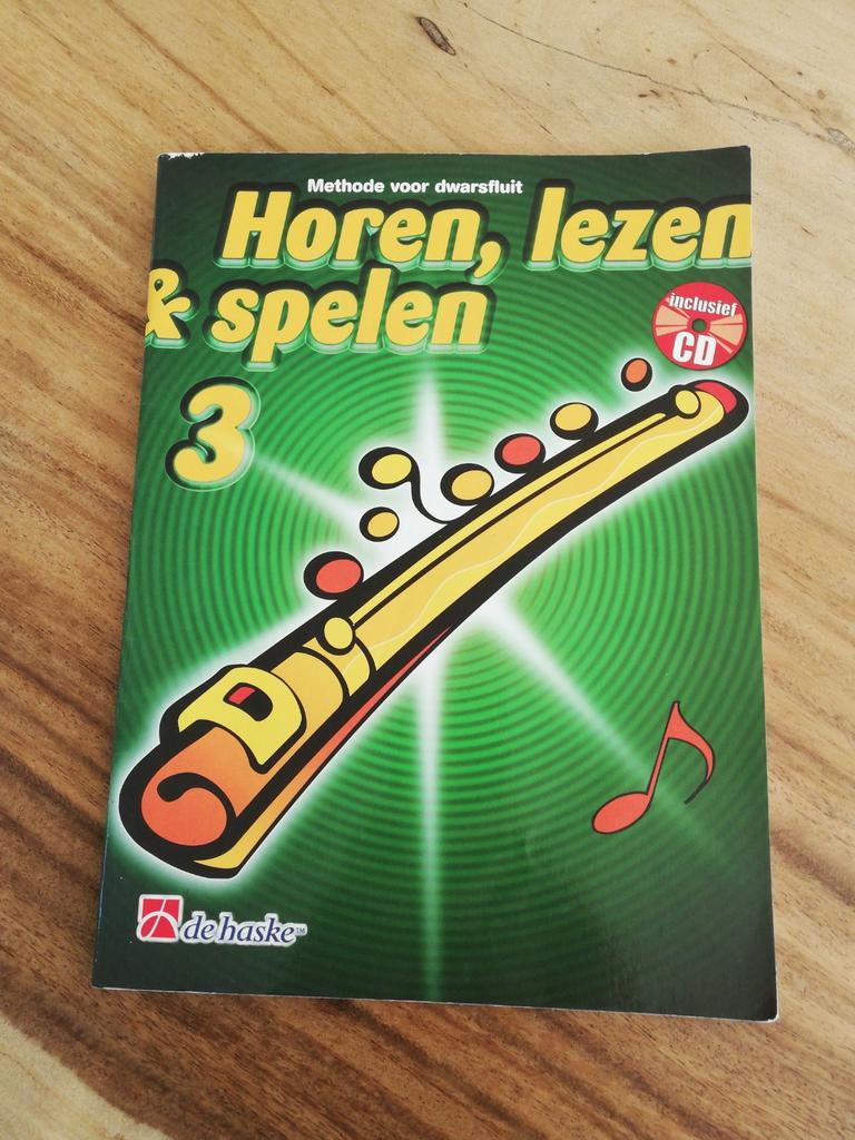 Horen, lezen en spelen 3, dwarsfluit methode, Muziek en Instrumenten, Klassiek, Les of Cursus, Dwarsfluit of Piccolo, Ophalen of Verzenden