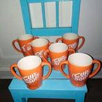 6 mokken CUP A SOUP, orange/wit, 2 oren, Ophalen, Zo goed als nieuw, Overige stijlen, Kop(pen) en/of Schotel(s)