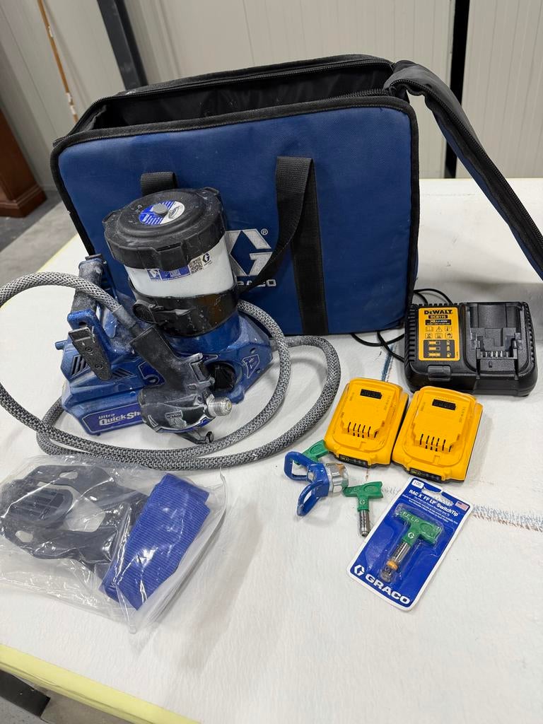 Graco Quickshot Verfspuit - Compleet met Accu's en Lader, Ophalen of Verzenden, Gebruikt, Verfspuit of Verfpomp